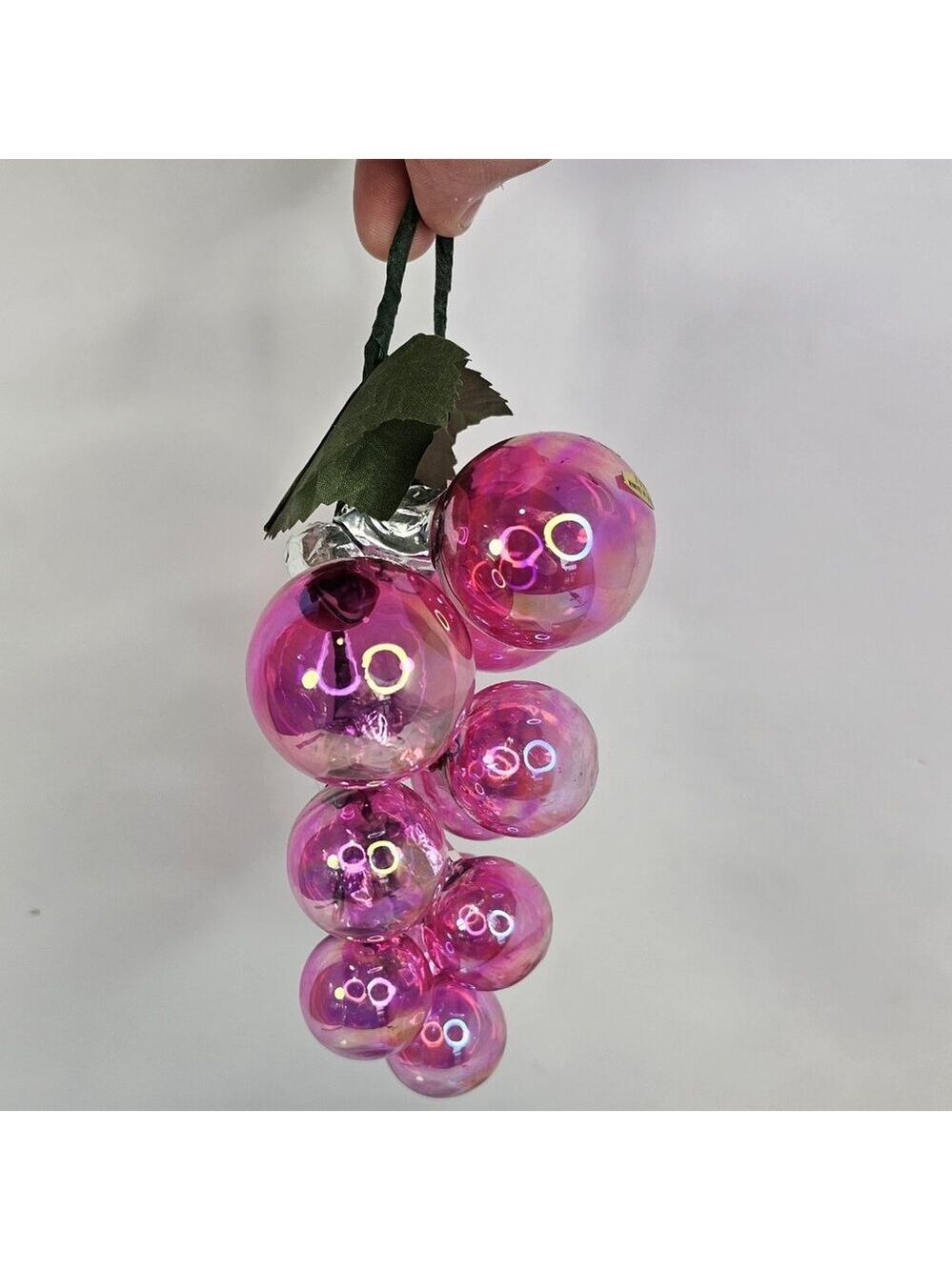 Silvestri Vintage Christmas Ornament Grape Cluster Glass Iridescent Pink Red - Picture 5 of 13